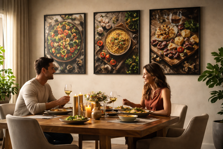 תמונות לפינת אוכל: השראה אומנותית שמוסיפה טעם לארוחות
